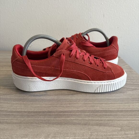 Puma Suede Platform Sneaker Womens Size 9.5 Barbados Cherry 362223-03 - Picture 10 of 11
